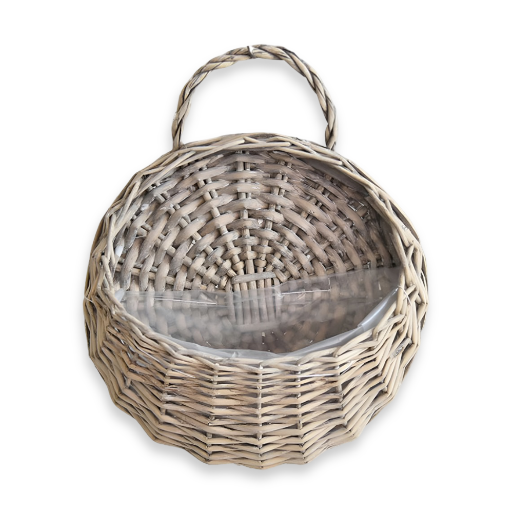 Handgefertigter Rattan Wandkorb - Natürliche Eleganz für Pflanzen und Blumen