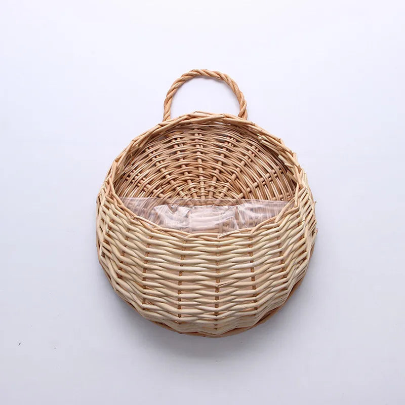Handgefertigter Rattan Wandkorb - Natürliche Eleganz für Pflanzen und Blumen 7