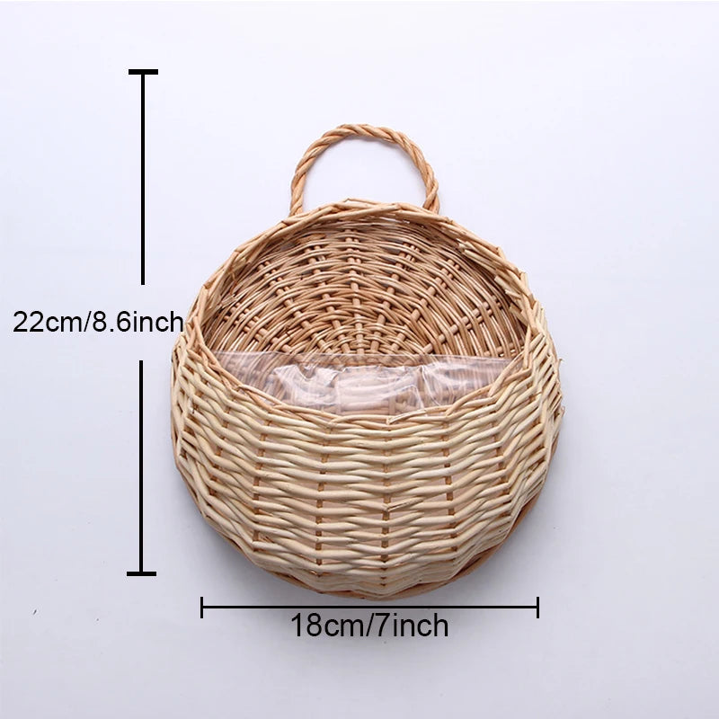 Handgefertigter Rattan Wandkorb - Natürliche Eleganz für Pflanzen und Blumen 9