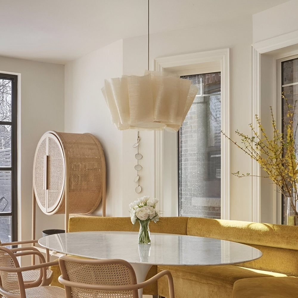 Handgefertigter Minimalistischer Pendelleuchten - Elegante Hängelampe mit Stoffschirm