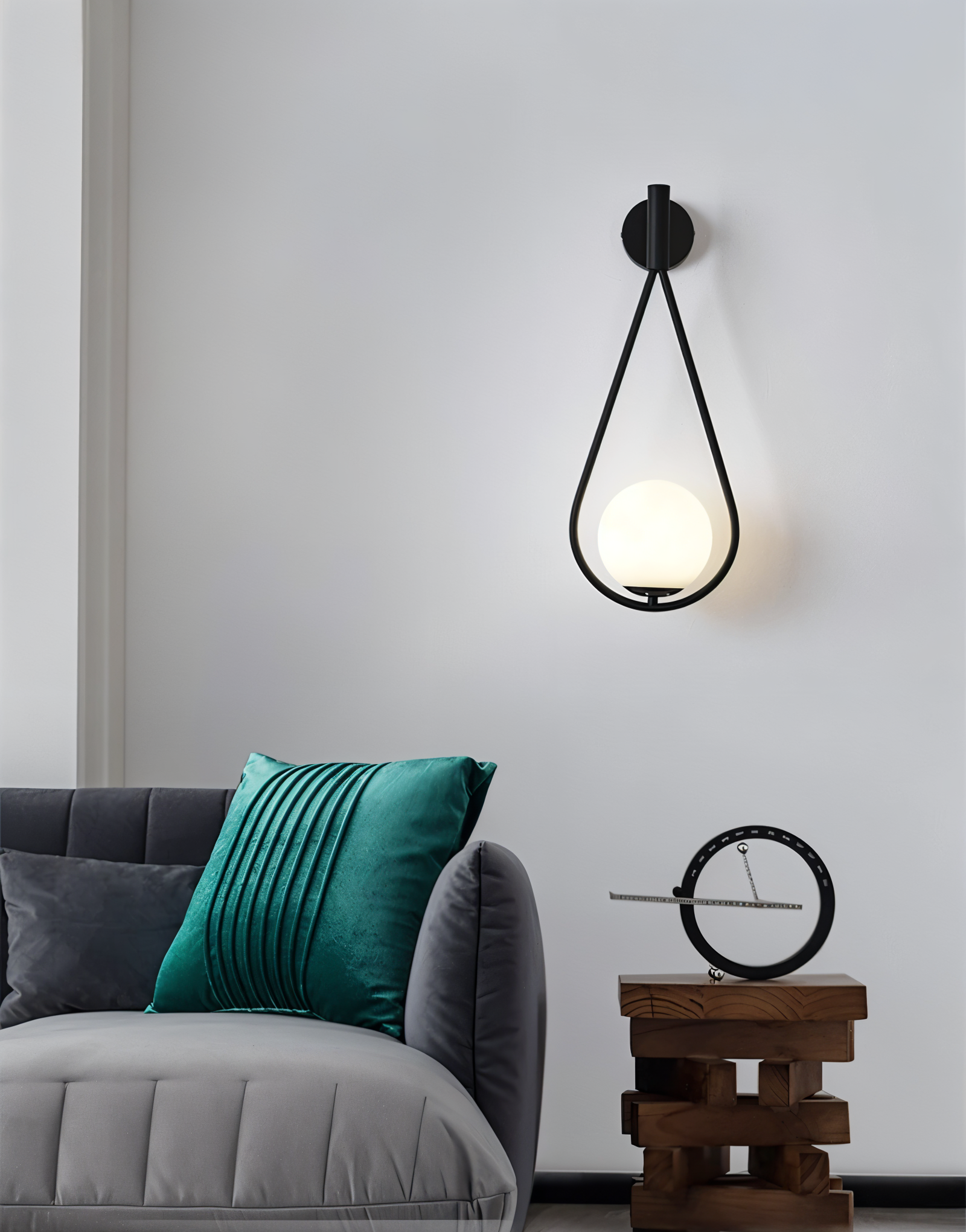 ArtLoop Wandleuchte - Teardrop Frosted Glass Wandlampe - Sphere Wandlampe Design - Artistic Wandleuchten LED