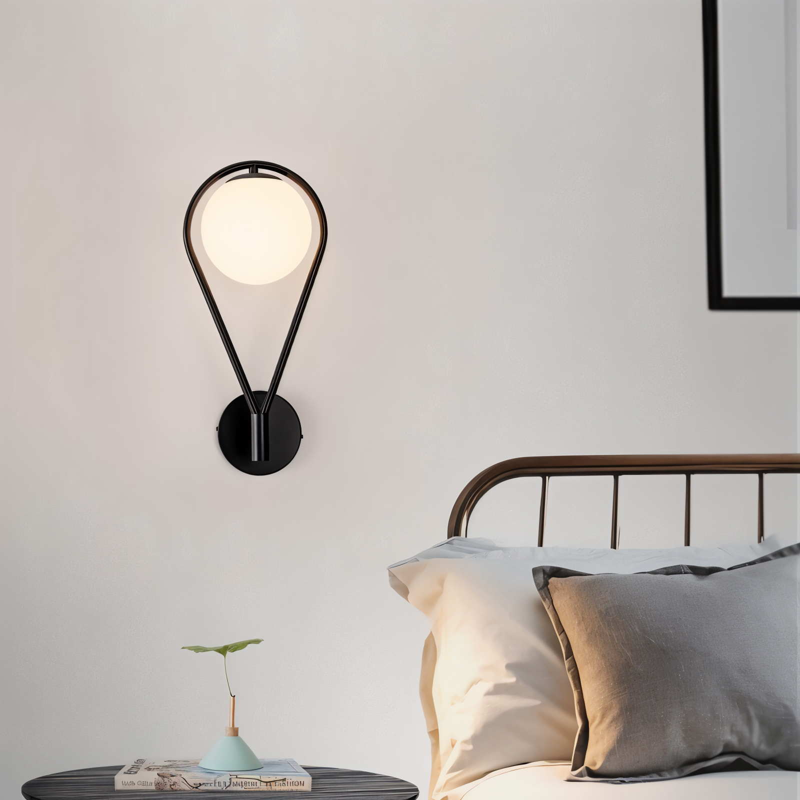 ArtLoop Wandleuchte - Teardrop Frosted Glass Wandlampe - Sphere Wandlampe Design - Artistic Wandleuchten LED