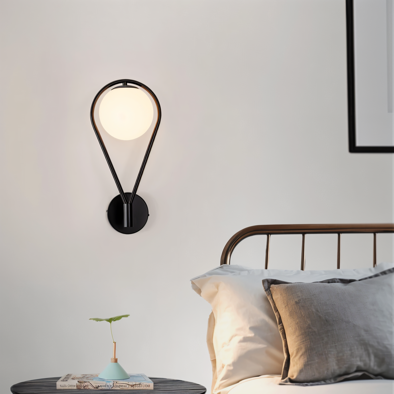 ArtLoop Wandleuchte - Teardrop Frosted Glass Wandlampe - Sphere Wandlampe Design - Artistic Wandleuchten LED