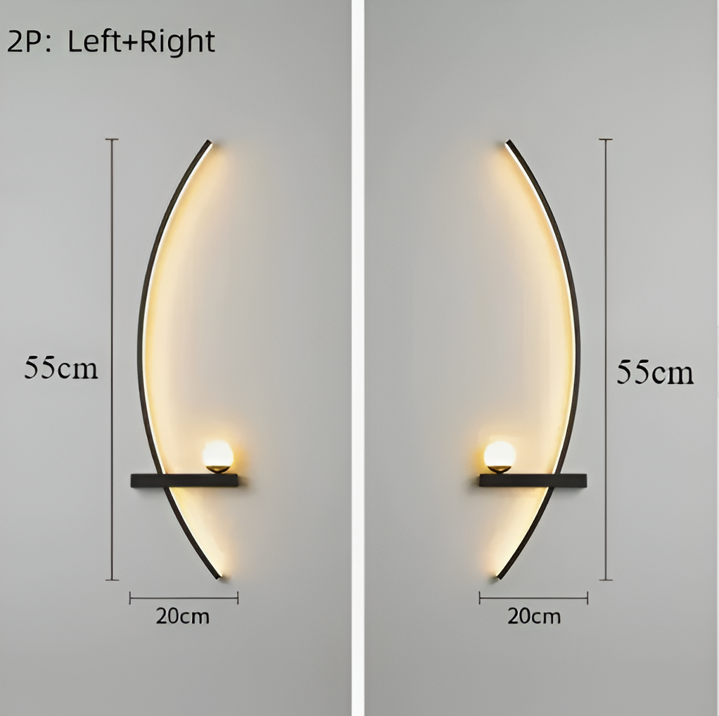 BrightArc Wandleuchte - Gebogene Wandleuchte LED - Arc Line Nachttisch Wandlampe