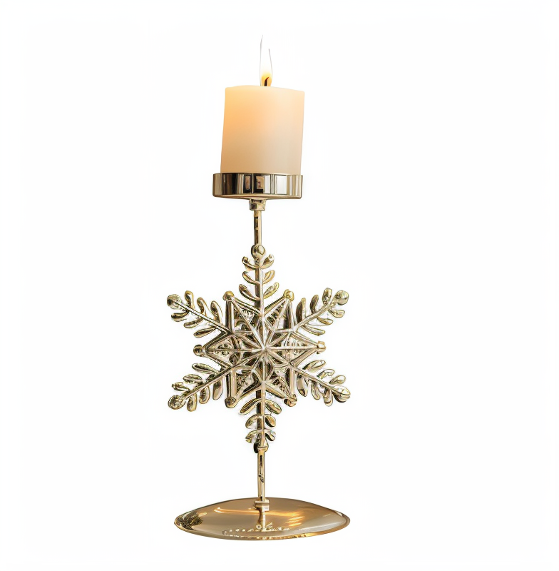 Cierge Stand - Vintage Gold Metallic Weihnachtsmotiv Kerzenhalter