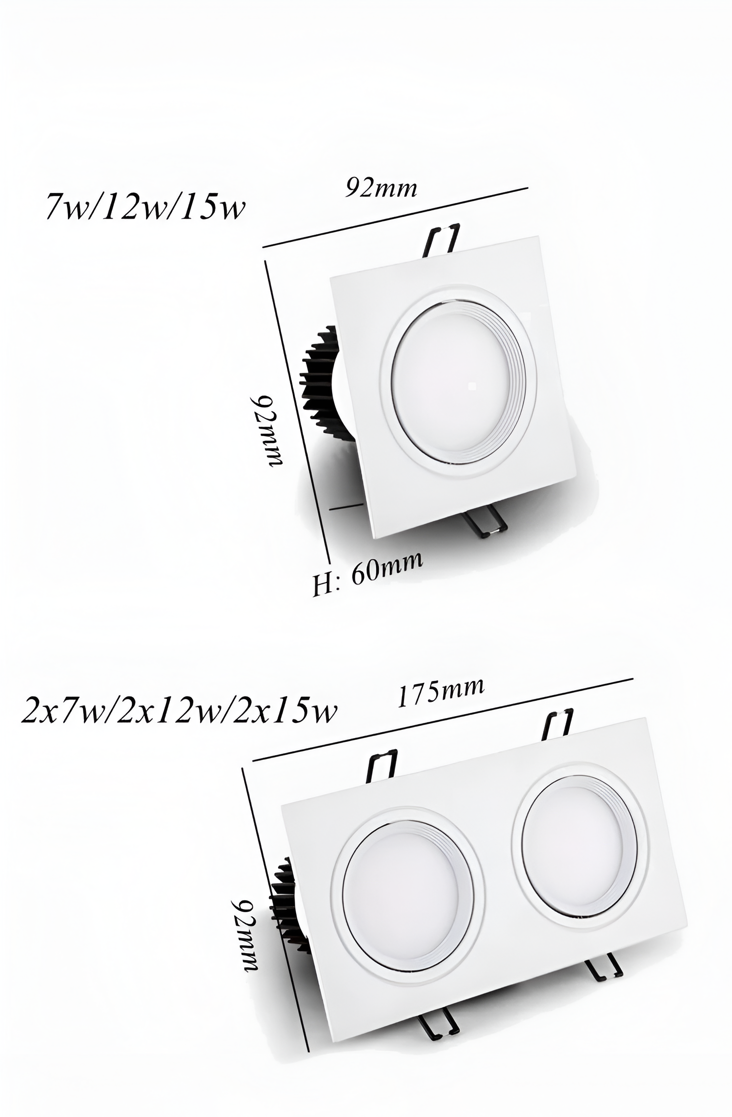 CircuQuad Spot Lights - Weiß/Schwarz Quadratische Deckeneinbauleuchten