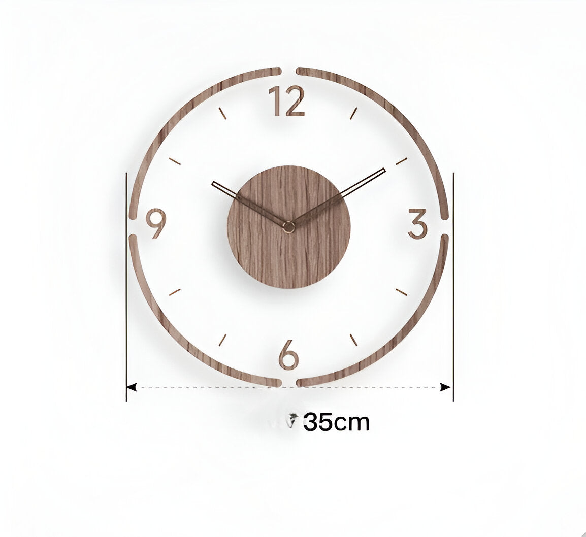 Clear O'Clock - Transparente Acryl & Holz Stille Wanduhr