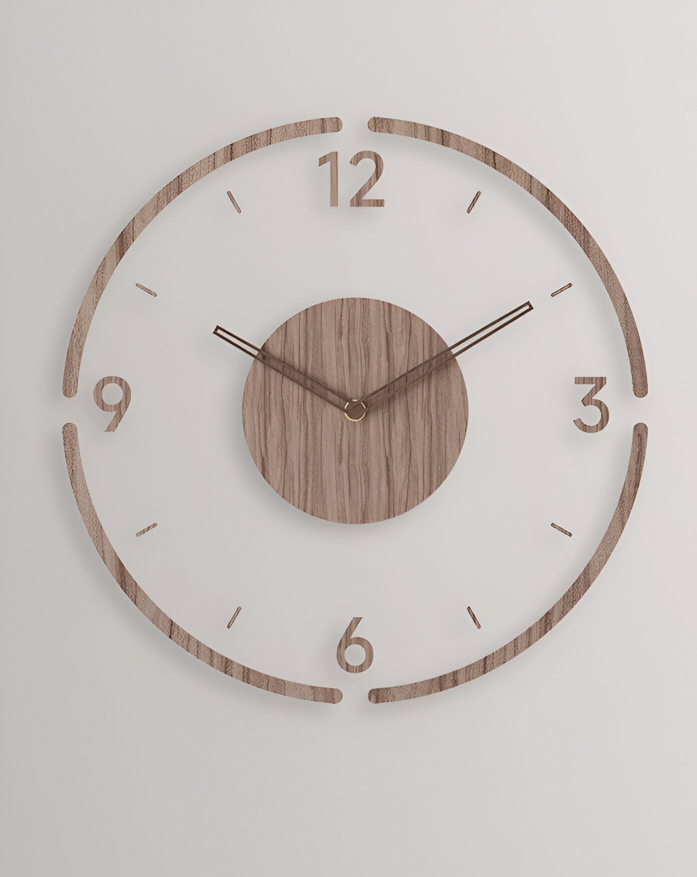 Clear O'Clock - Transparente Acryl & Holz Stille Wanduhr