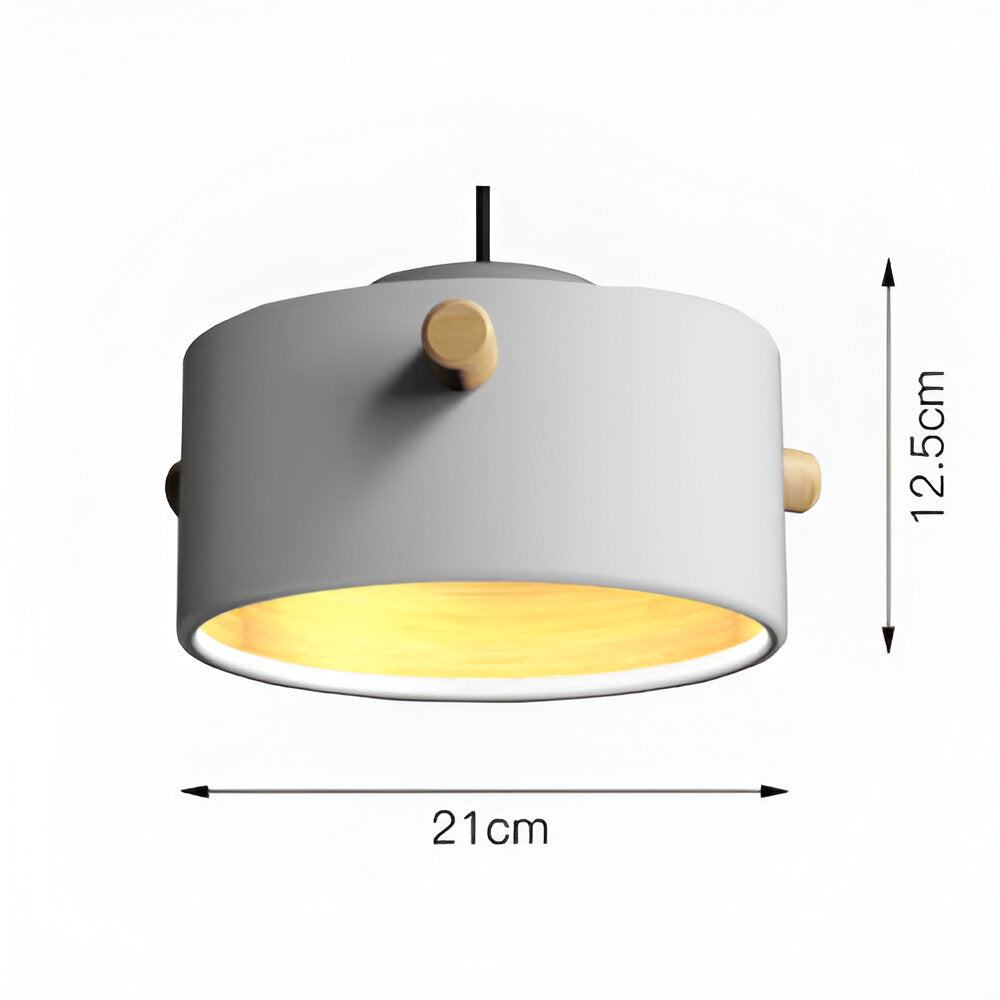 CylinBright Pendelleuchte - Skandinavisches Holz & Eisen Bunte LED Hängelampe