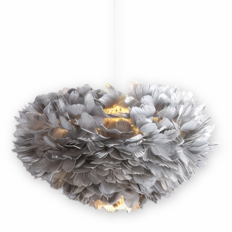 Dreamy Feather Chandelier - Handgefertigte, verstellbare Pendelleuchte
