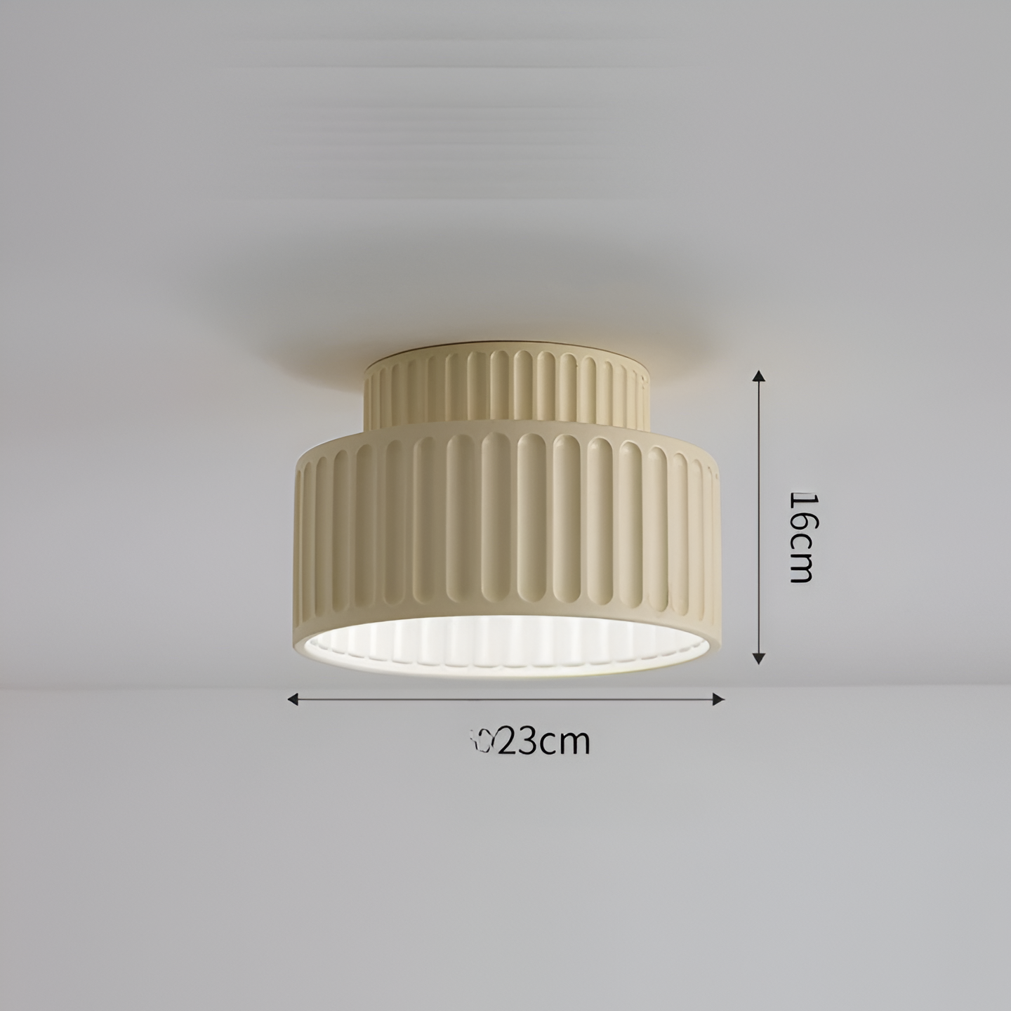 Ribbed Weiß Harz Deckenleuchte - Harz Rim Flush Mounted Lampe