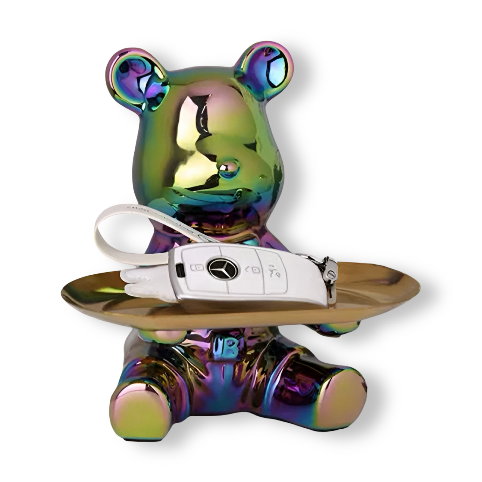 Happy Bear - Modernes Keramik Figurentablett für Luxuriöse Home Displays