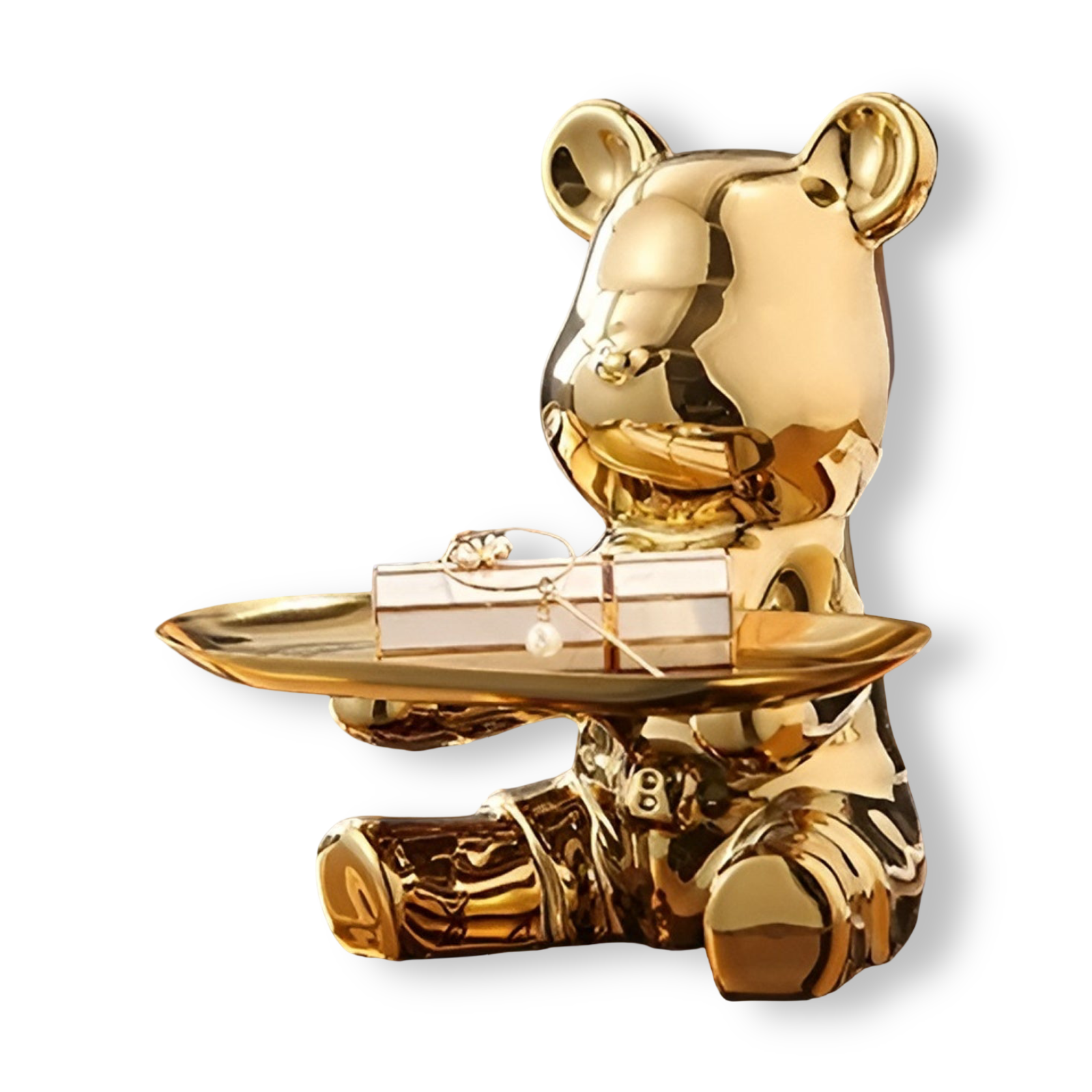 Happy Bear - Modernes Keramik Figurentablett für Luxuriöse Home Displays
