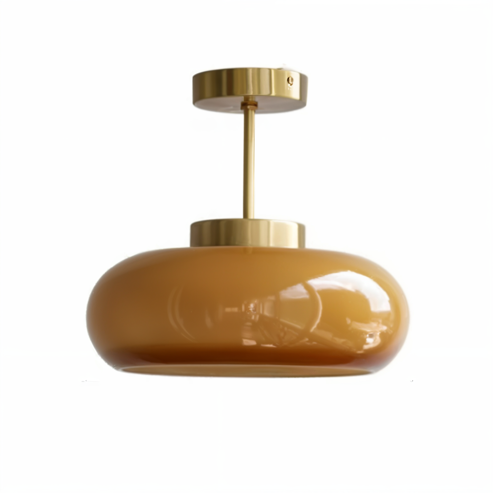 Klassische Gelbe Vintage-Deckenleuchte - Retro Semi Flush Montage-Leuchten