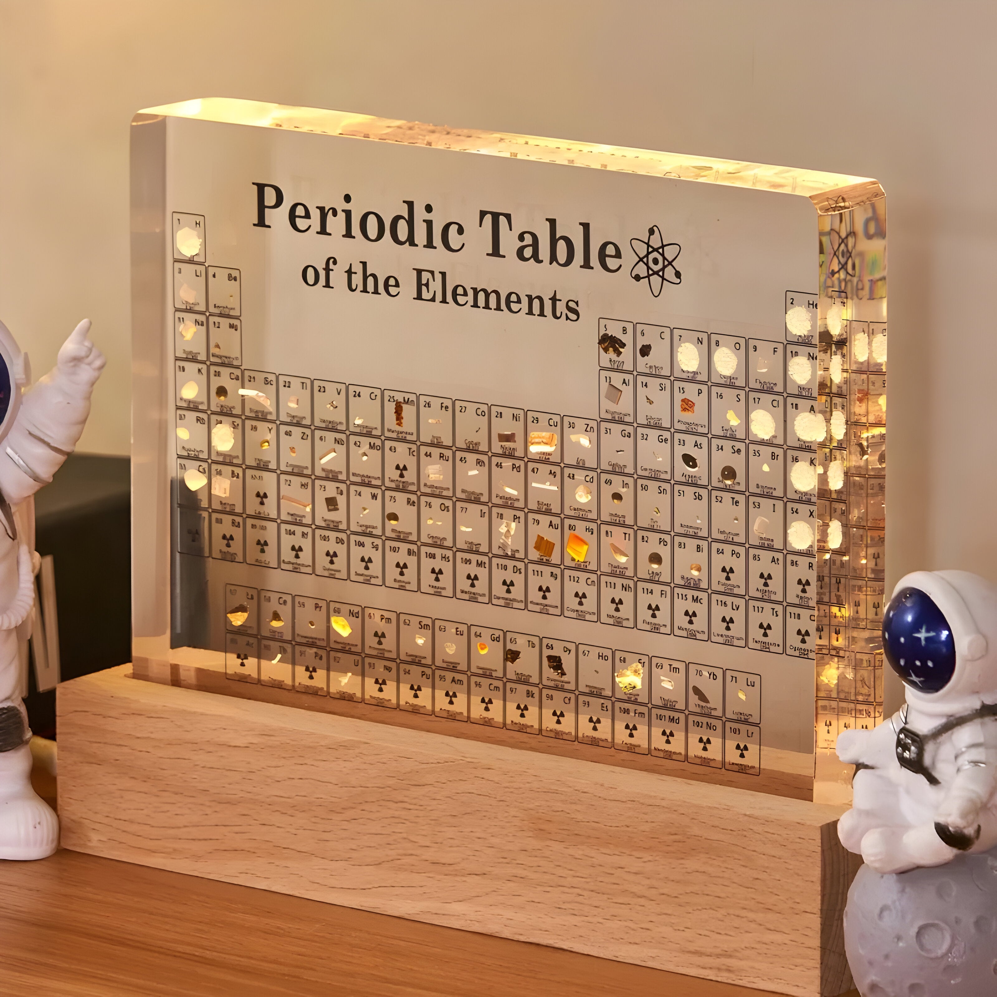 LumElements - 3D Acryl Periodensystem mit Echten Elementen und LED Beleuchtung