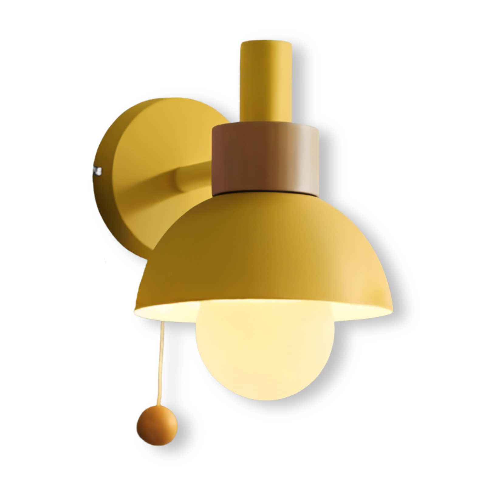 PastelPop WallLight - Holz Macaron Eisen Wandleuchter mit Zugschalter