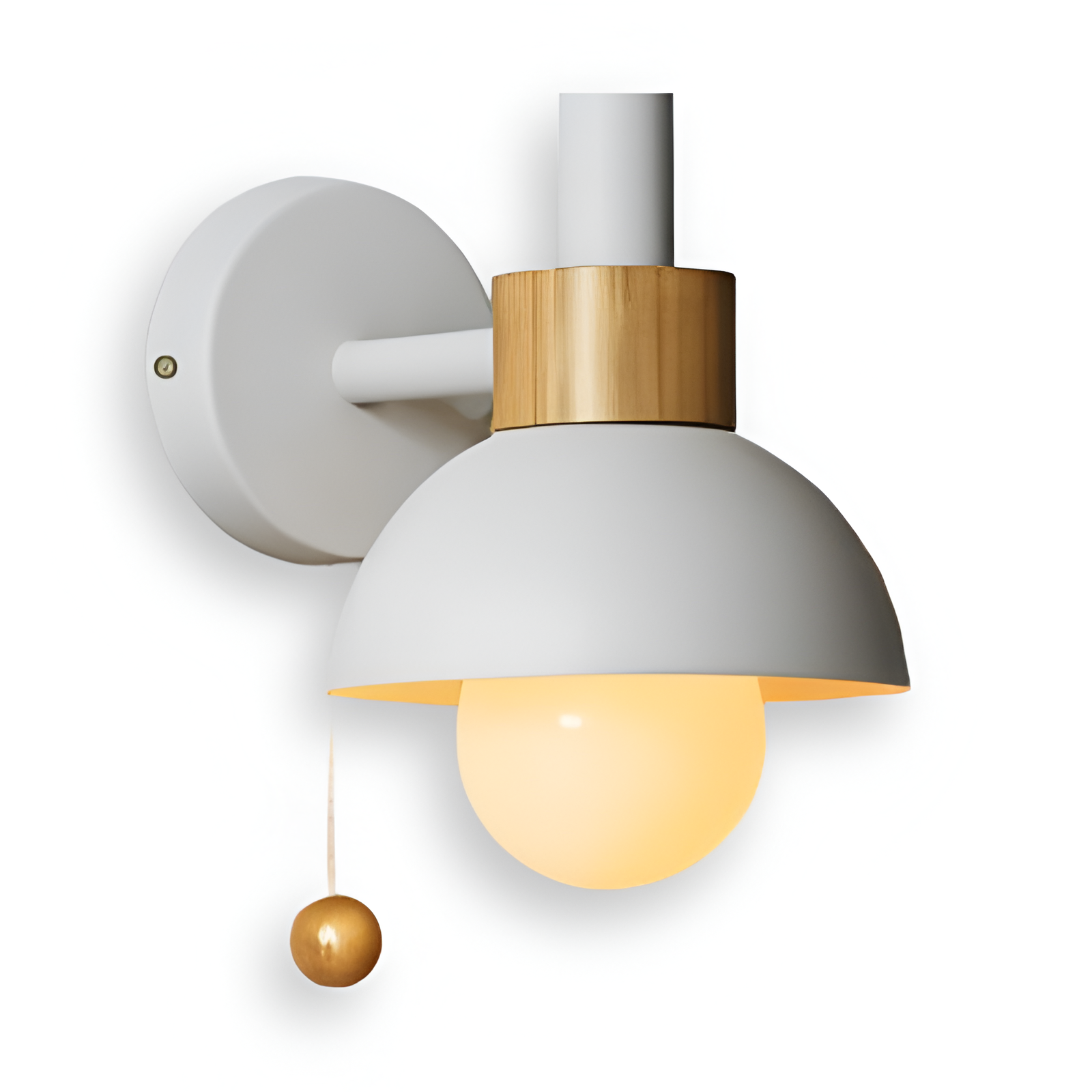 PastelPop WallLight - Holz Macaron Eisen Wandleuchter mit Zugschalter