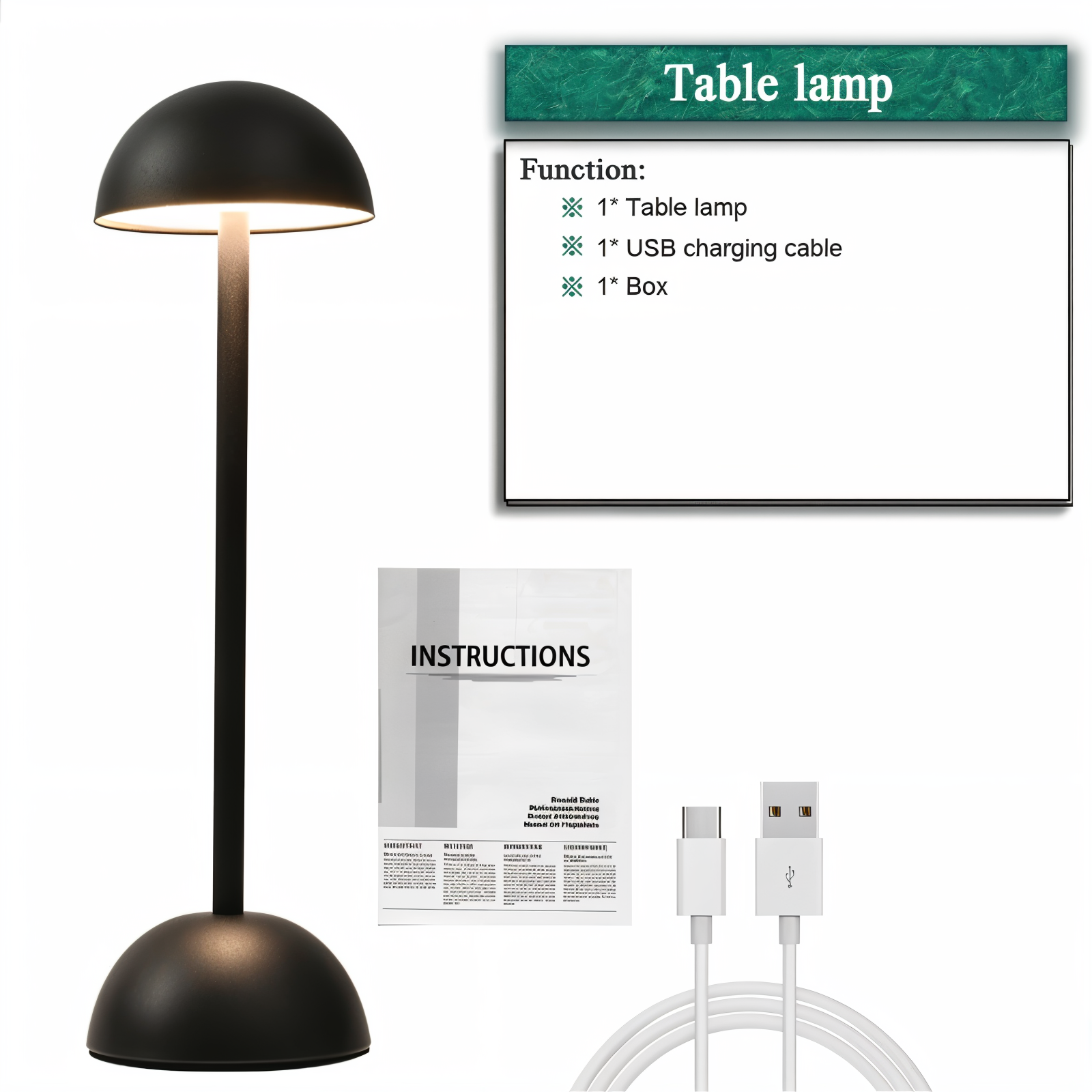PortaGleam - Tragbare, Berührungsgesteuerte Tischlampe - USB C LED Schreibtischlampe