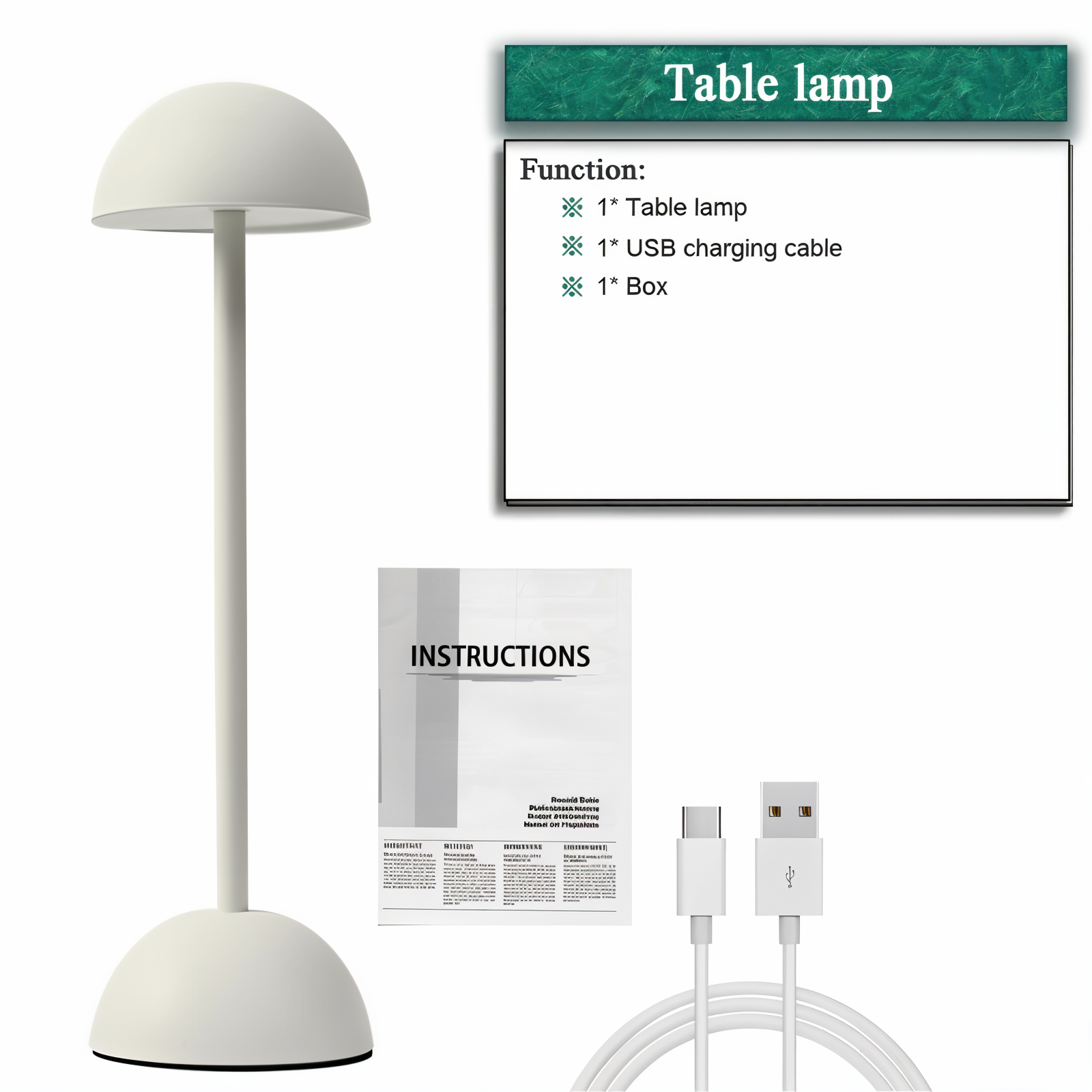 PortaGleam - Tragbare, Berührungsgesteuerte Tischlampe - USB C LED Schreibtischlampe