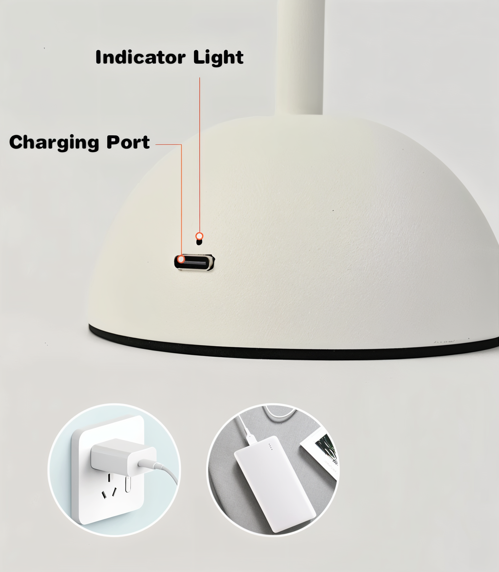 PortaGleam - Tragbare, Berührungsgesteuerte Tischlampe - USB C LED Schreibtischlampe