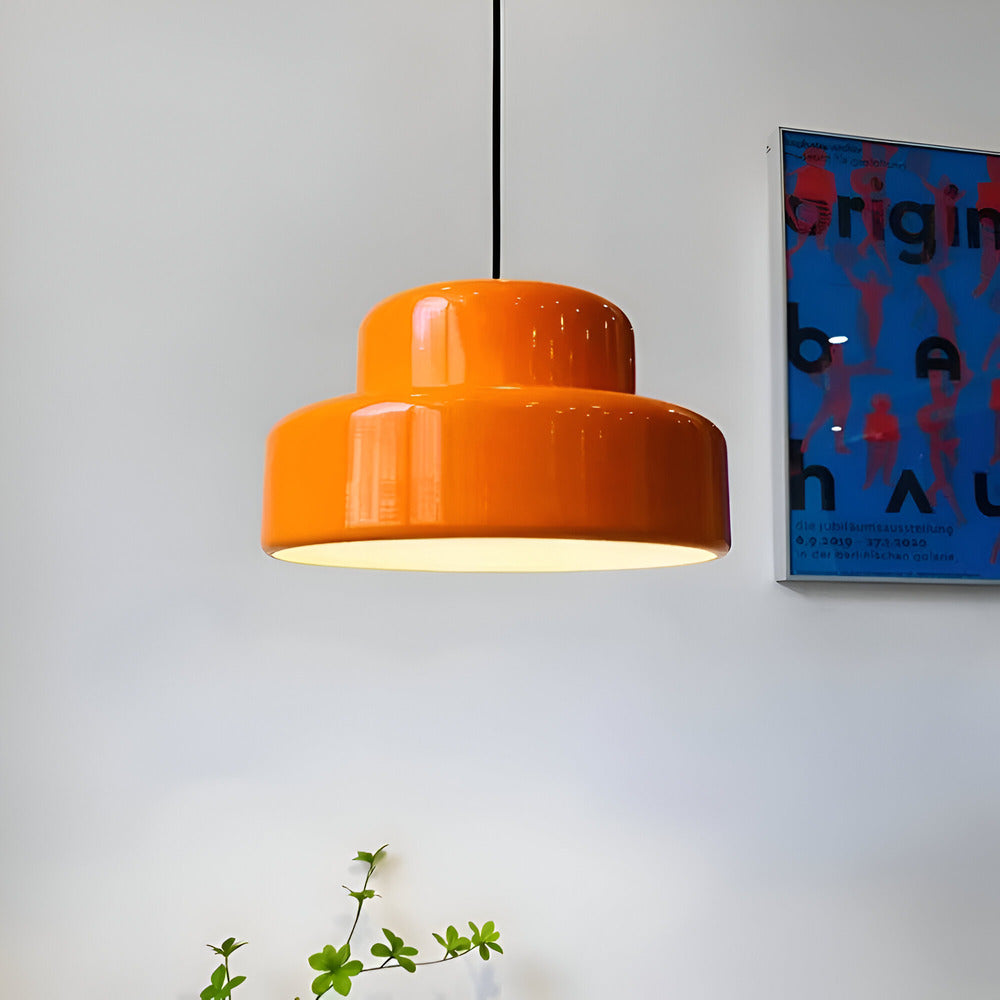 Retro Orange E27 Pendelleuchte - Stylische LED Hängeleuchte für Esszimmer, Bar und Küchendekor