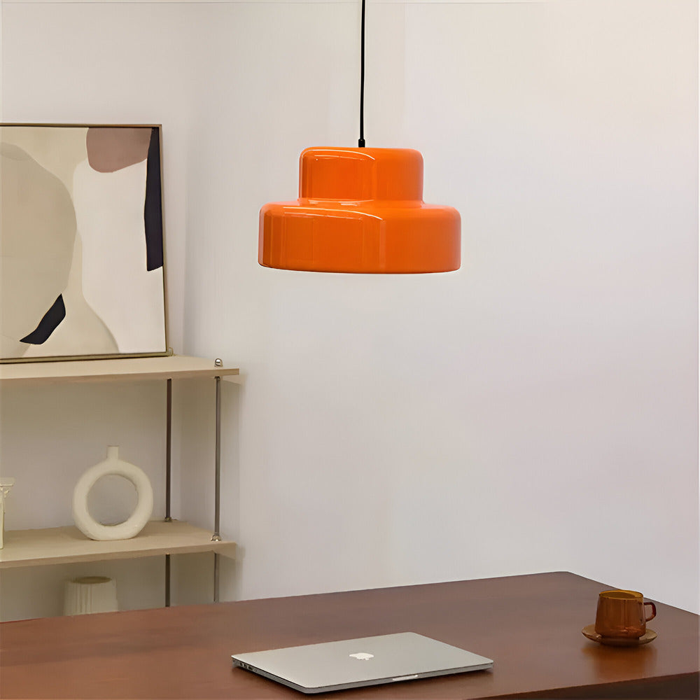 Retro Orange E27 Pendelleuchte - Stylische LED Hängeleuchte für Esszimmer, Bar und Küchendekor
