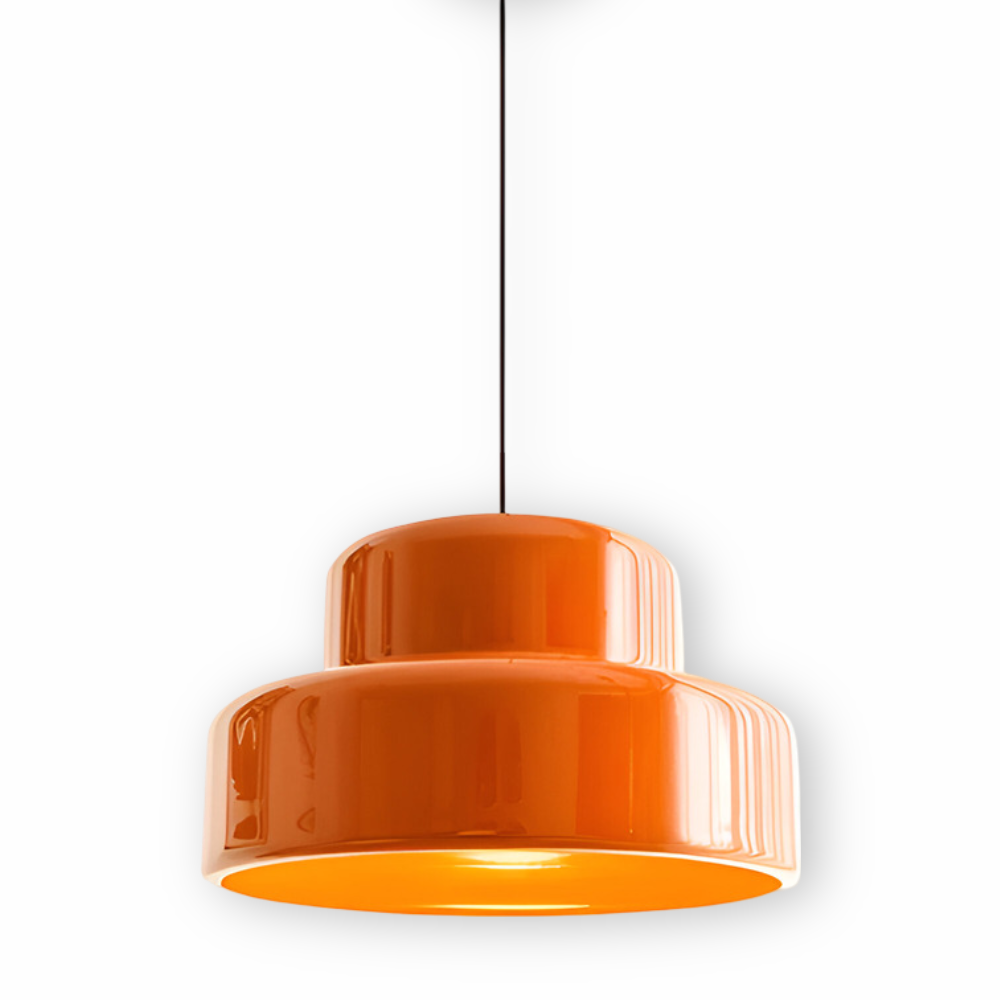 Retro Orange E27 Pendelleuchte - Stylische LED Hängeleuchte für Esszimmer, Bar und Küchendekor