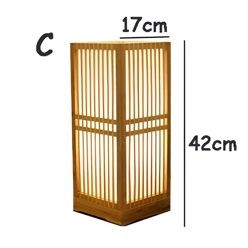 SereniLight Tischlampe - Bambusholz Schreibtischlampe im Japanischen Stil