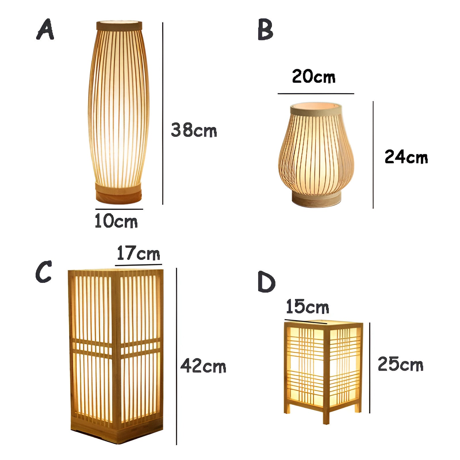 SereniLight Tischlampe - Bambusholz Schreibtischlampe im Japanischen Stil