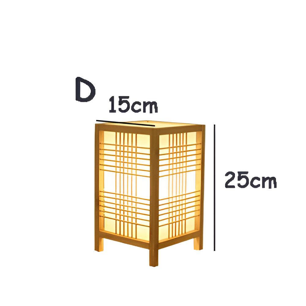 SereniLight Tischlampe - Bambusholz Schreibtischlampe im Japanischen Stil