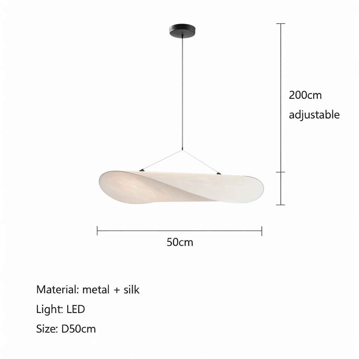 SilkyFab Pendelleuchte - Handgefertigte LED Hängelampe aus Stoff