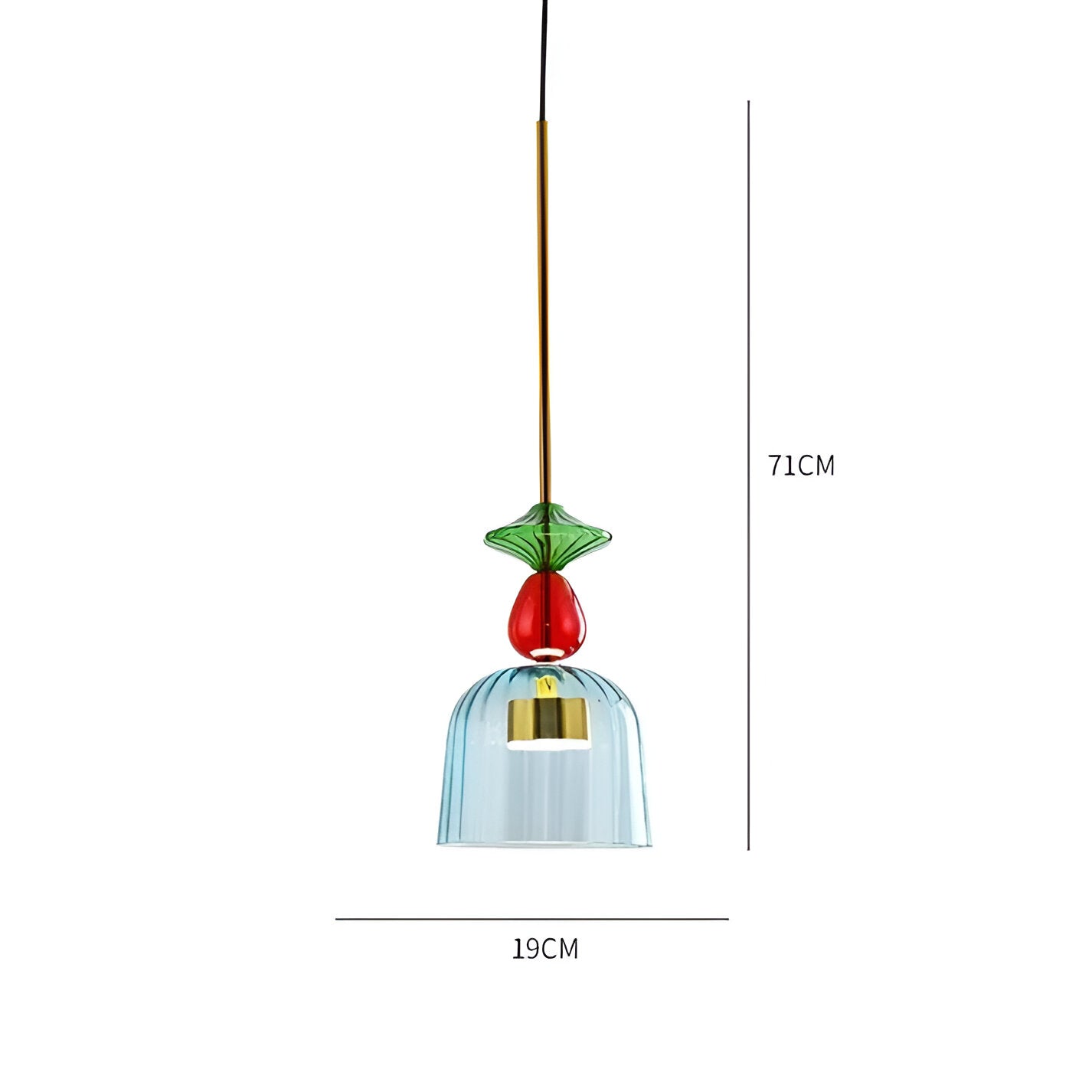 SpectraFuse Pendelleuchte - Mehrfarbige Glas Hängelampe - Nordic Macaron Dekorative Beleuchtung