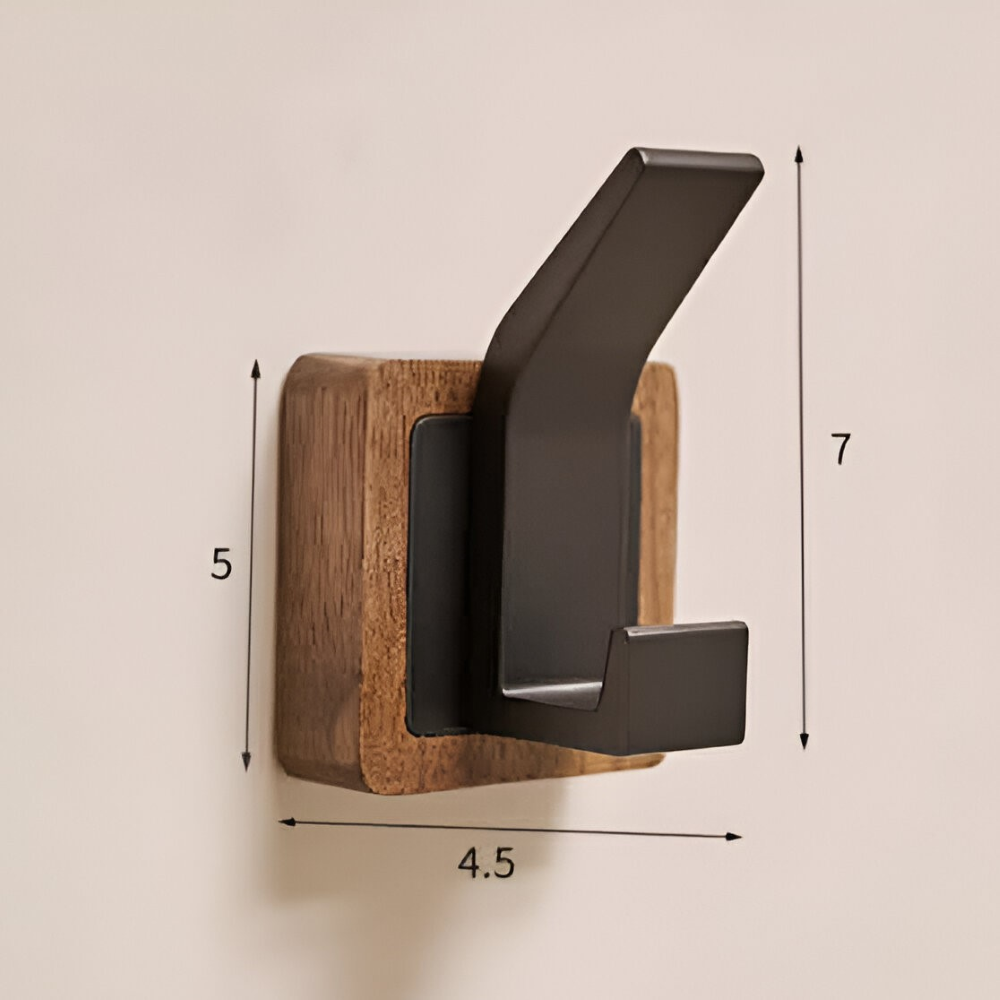 Stylischer Wandgarderoben aus Walnuss mit Vielseitigen Haken für Effiziente Wohnorganisation in jedem Raum