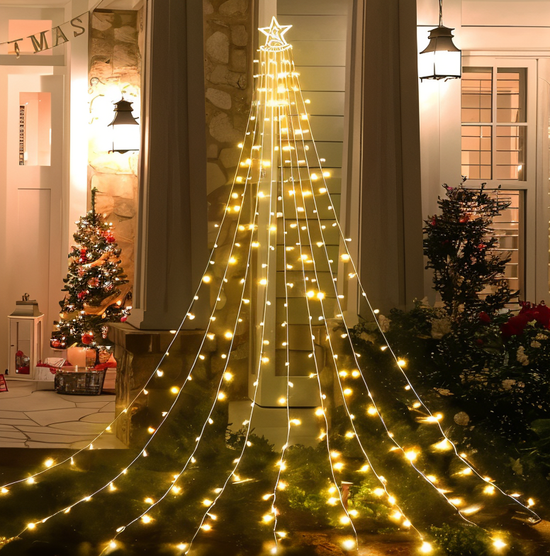 TopStar Lichterkette - IP44 LED WaterFall Weihnachtsbeleuchtung