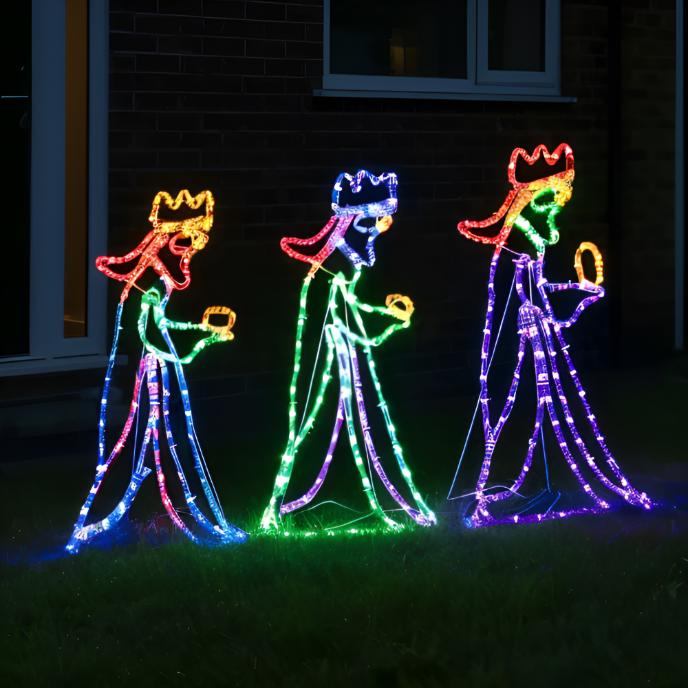 TriSaints Lichterkette - Majestätische Drei Könige Silhouette LED Weihnachtsbeleuchtung
