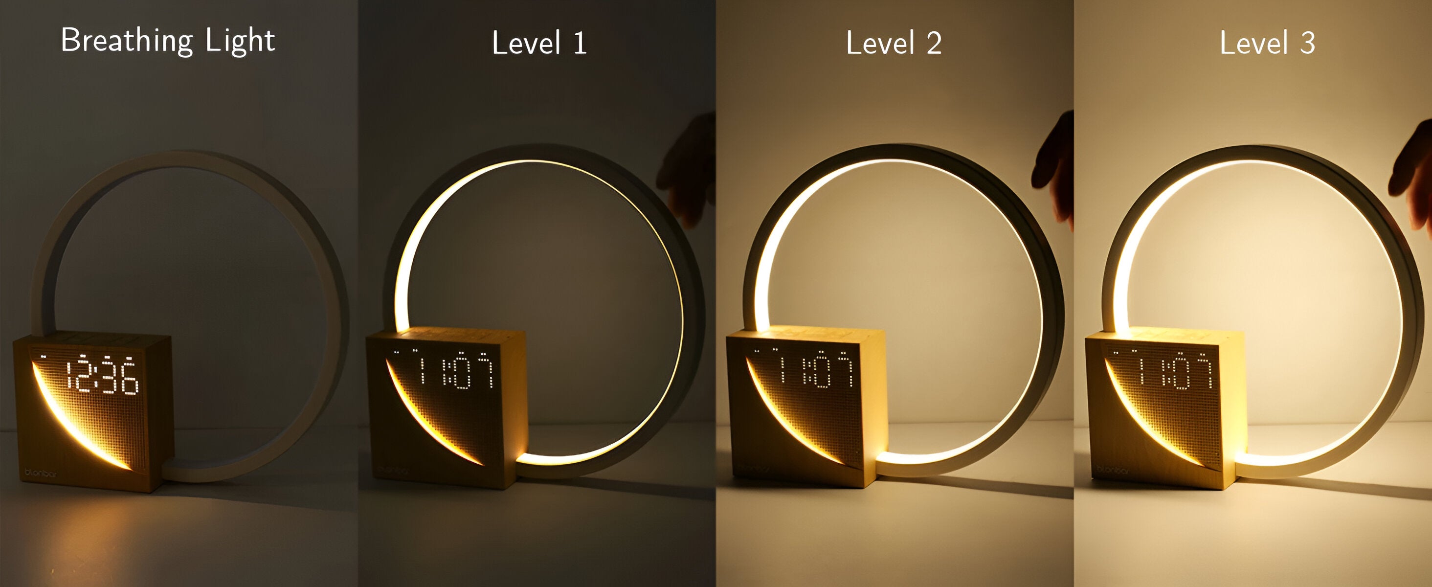 UnivSync - Multifunktionale Nachttischlampe mit USB-Anschluss, Snooze Funktion und Wake Up Licht