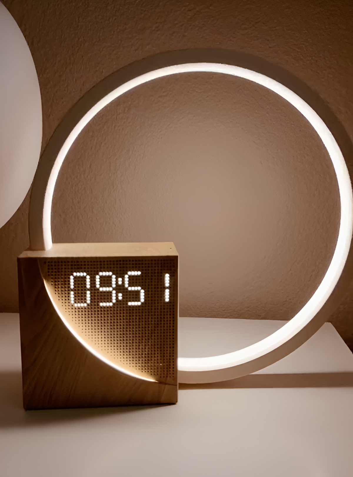 UnivSync - Multifunktionale Nachttischlampe mit USB-Anschluss, Snooze Funktion und Wake Up Licht