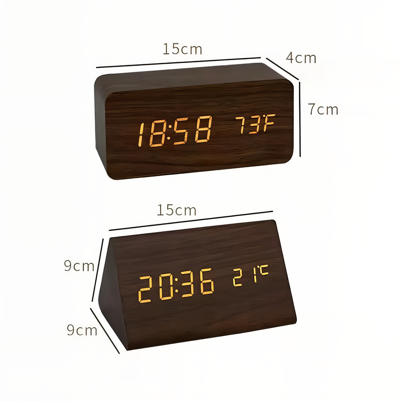 Moderner LED Digital Wecker aus Holz