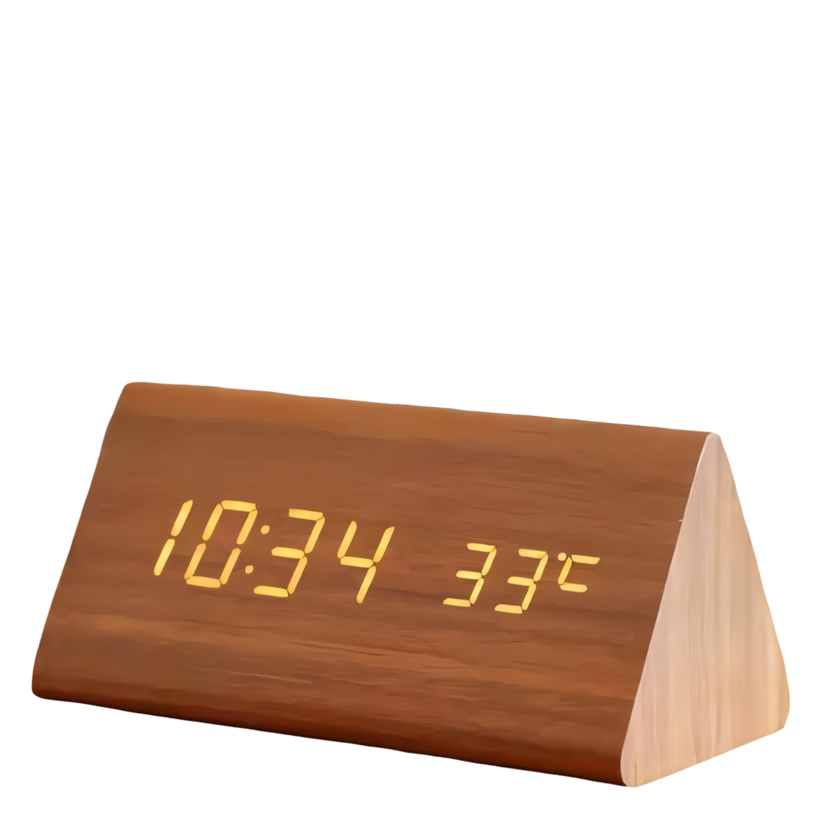 Moderner LED Digital Wecker aus Holz