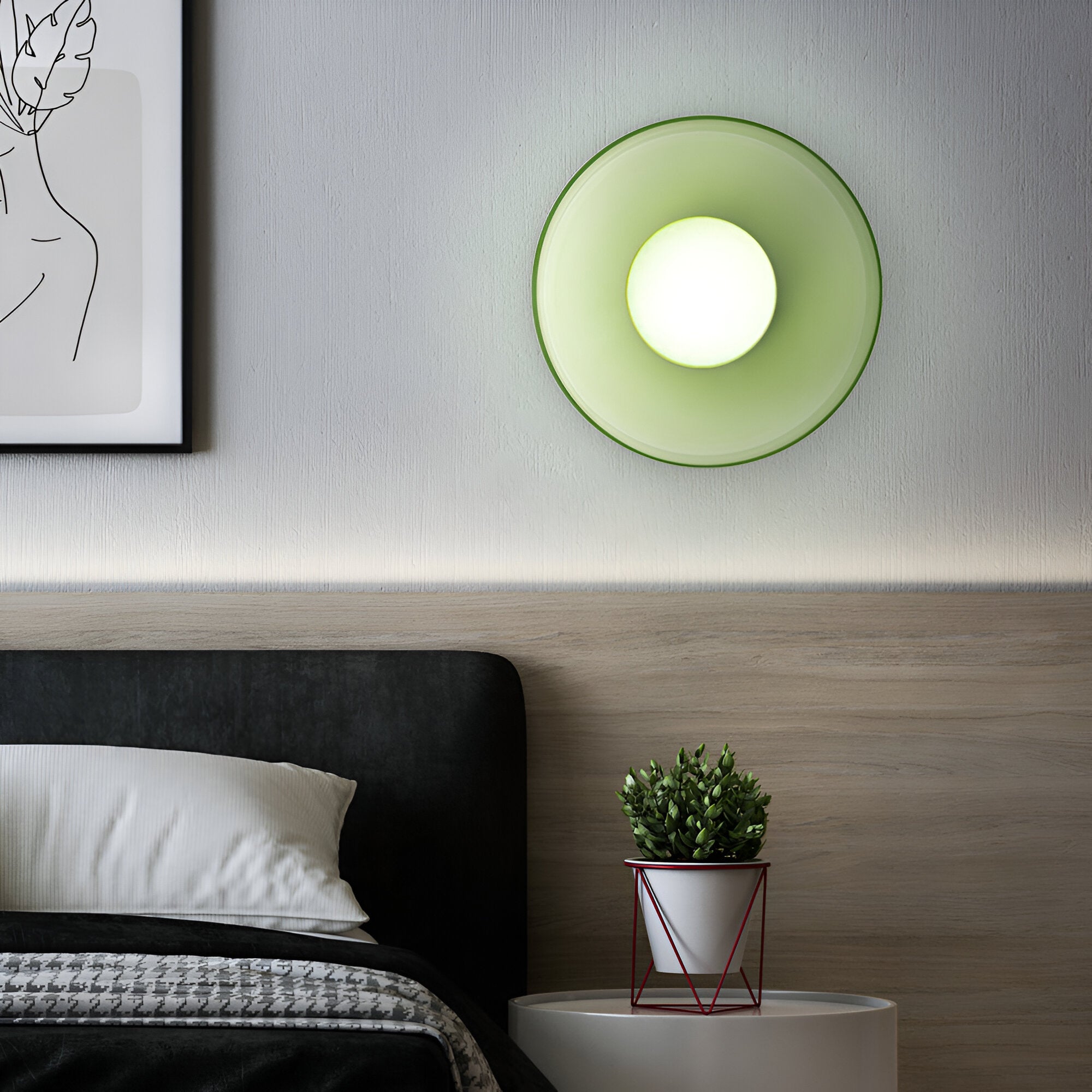 Zeitgenössische Runde LED Deckenleuchte und Wandleuchte – Glass Wandlampe