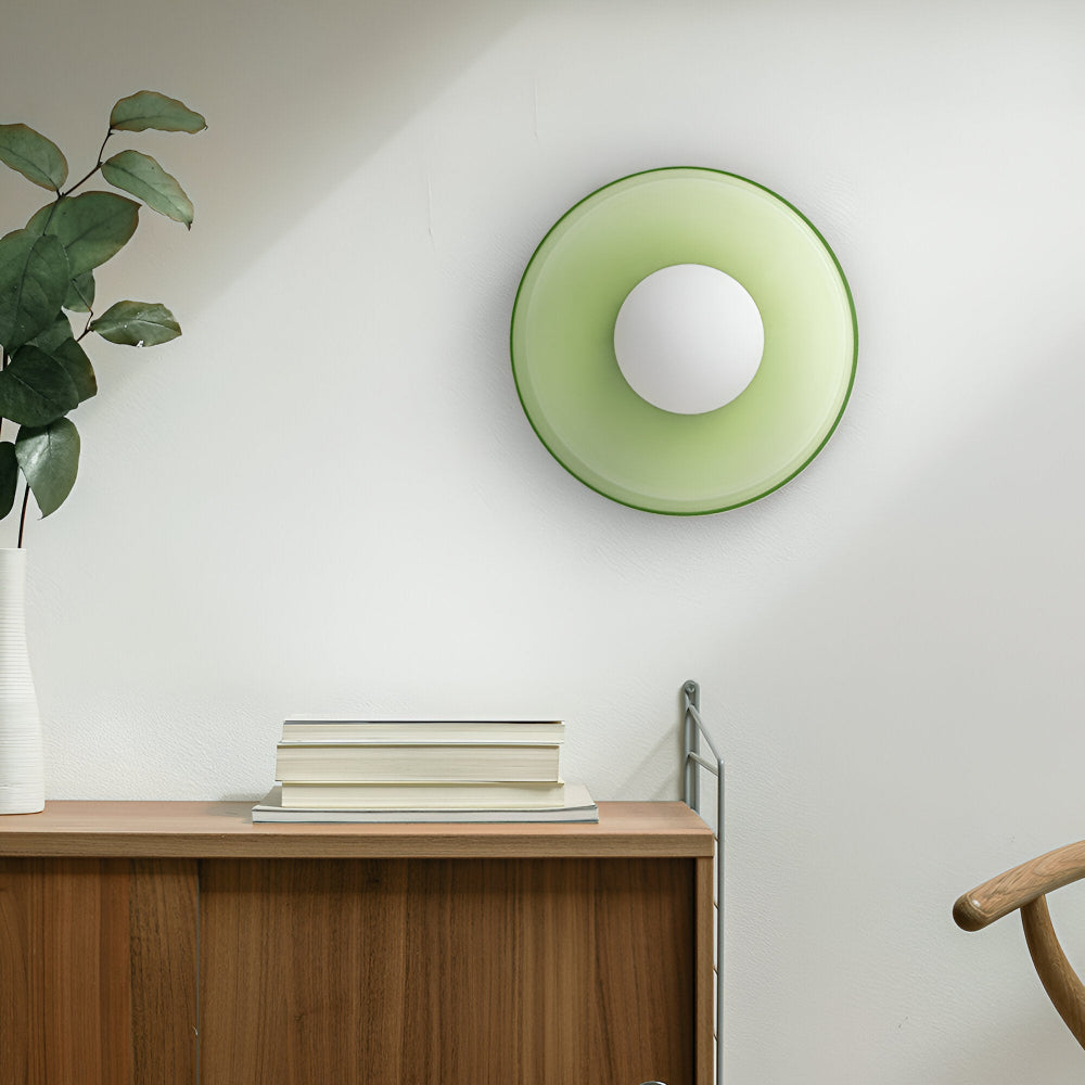 Zeitgenössische Runde LED Deckenleuchte und Wandleuchte – Glass Wandlampe