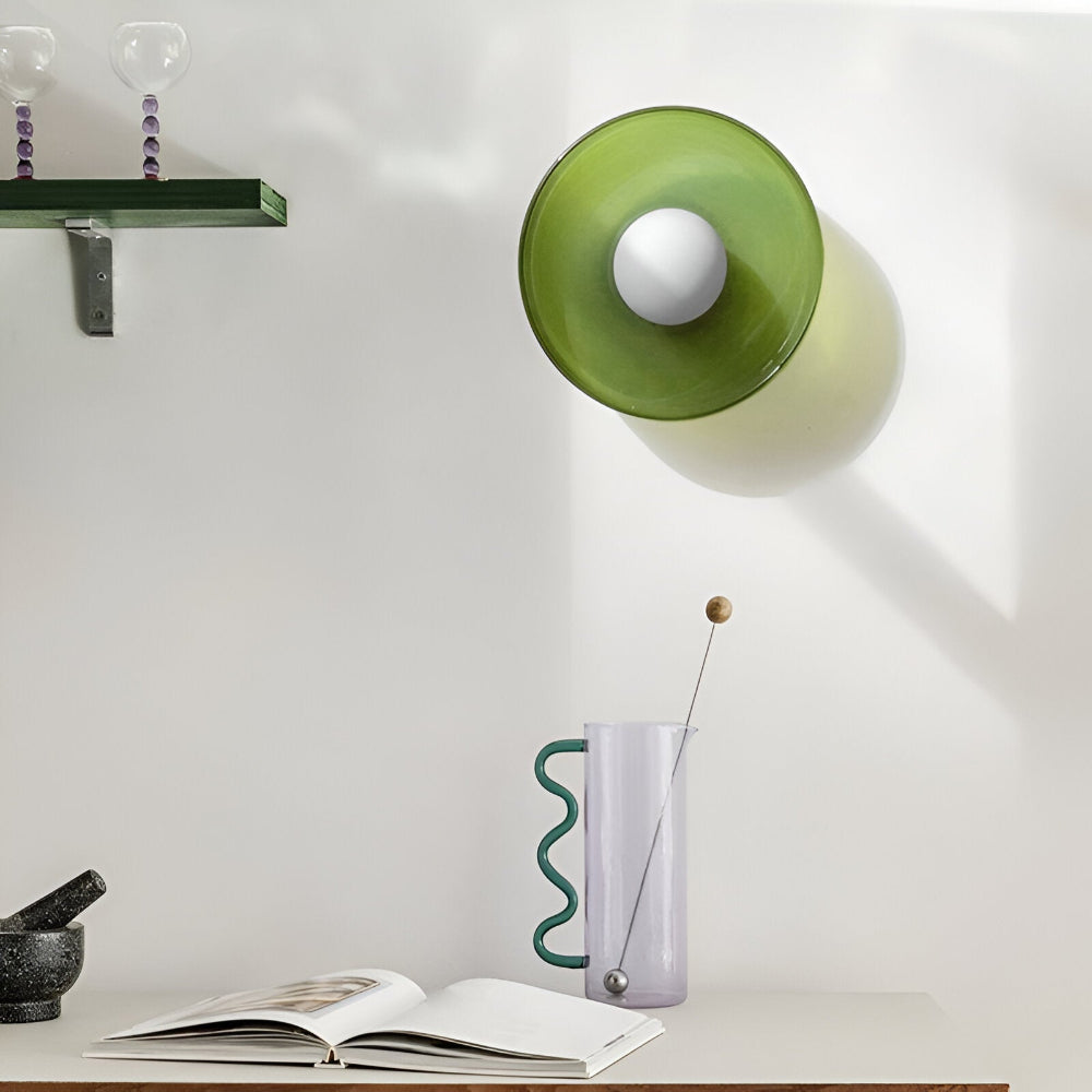Zeitgenössische Runde LED Deckenleuchte und Wandleuchte – Glass Wandlampe