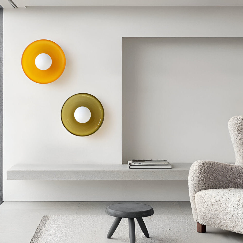 Zeitgenössische Runde LED Deckenleuchte und Wandleuchte – Glass Wandlampe