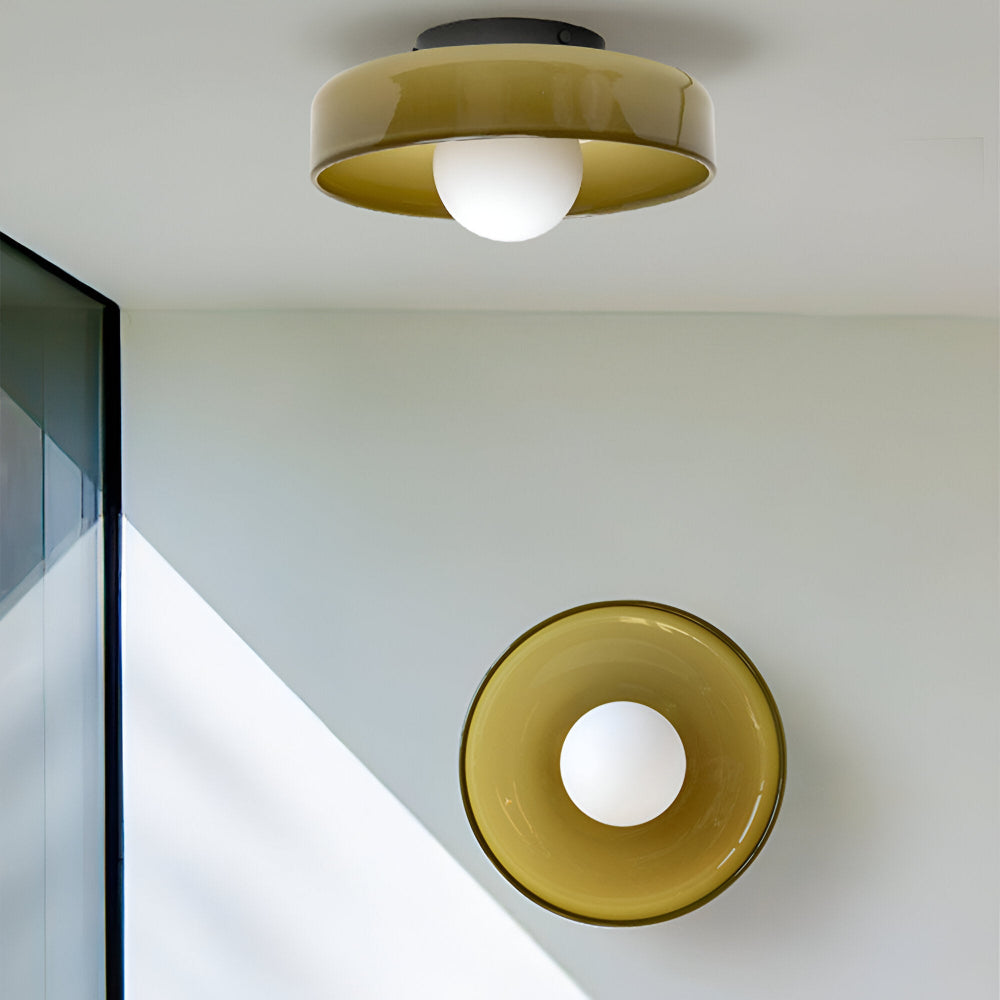 Zeitgenössische Runde LED Deckenleuchte und Wandleuchte – Glass Wandlampe