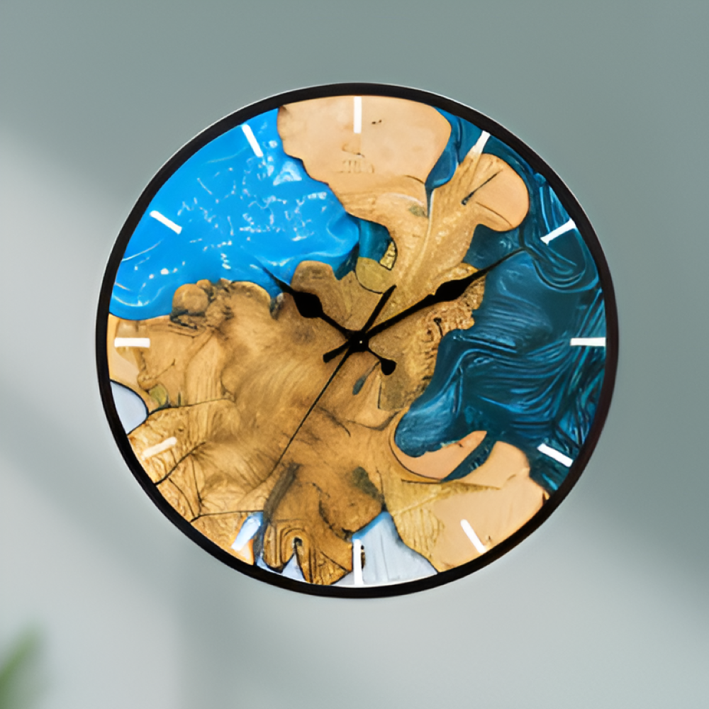 Hoopie Uhr - Minimalistische Batteriebetriebene Acryl Holzmaserung Wanduhr