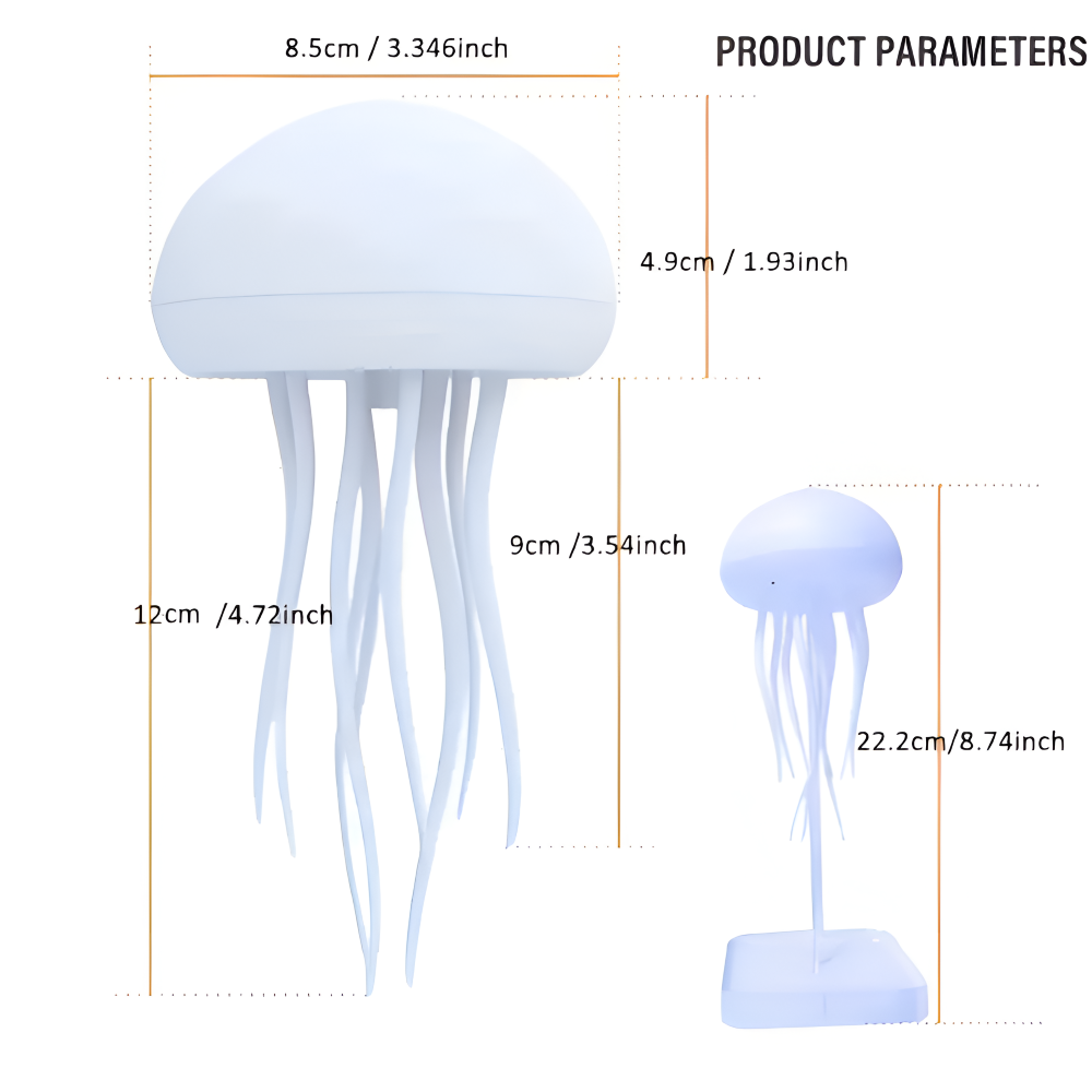 IllumBeats Jellyfish Tischlampe - Farbwechselndes, Sprachgesteuertes und Wiederaufladbares Nachtlicht