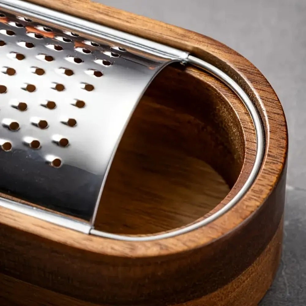 Käse Reibe Küchenhelfer | Edelstahl mit Holzgriff, Ergonomisch 4