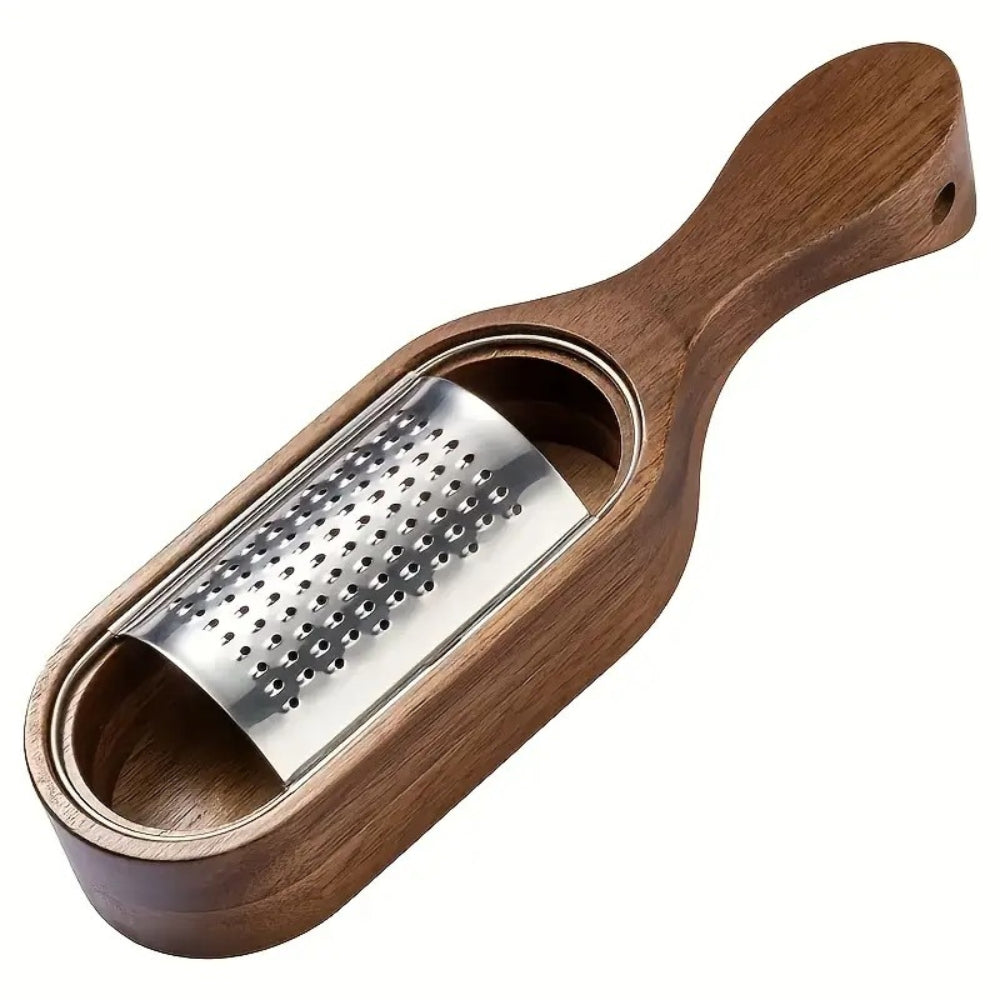 Käse Reibe Küchenhelfer | Edelstahl mit Holzgriff, Ergonomisch 6