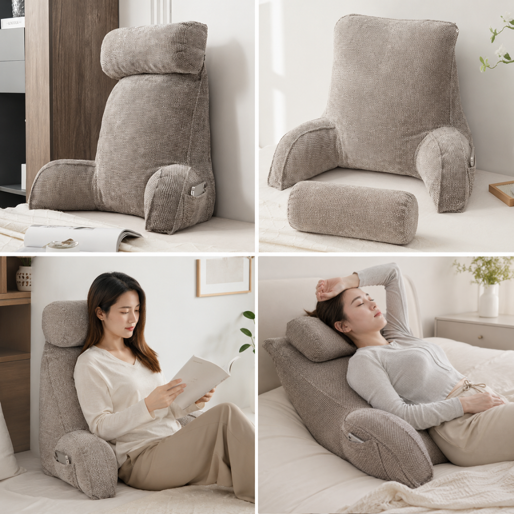 Keilkissen Rückenlehne Extra Dick – Ergonomisches Lesekissen mit Abnehmbarem Bezug für Bett, Sofa & Schlafzimmer