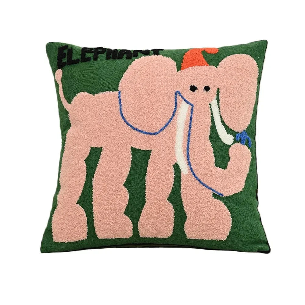 Kelro Nordic Kissenbezug für Sofadekor | Gesticktes Tiermotiv, Polyester-Baumwolle 6